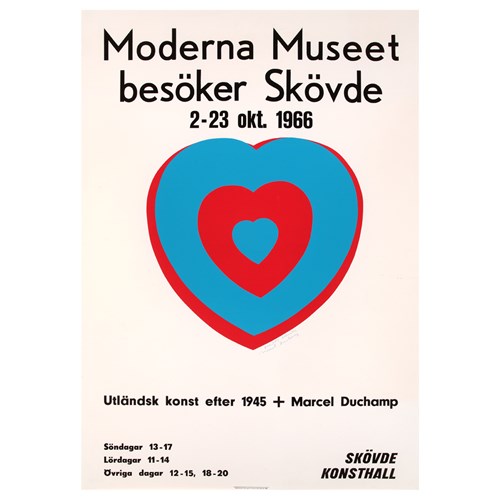 Fluttering Hearts on Moderna Museet Poster, 1966